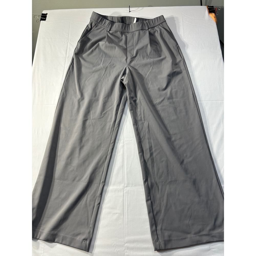 Halara Gray Wide Leg Pleated High Waisted Dress Pants Size L Regular